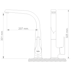 Μπαταρία Κουζίνας Ορειχάλκινη Forte  M 1504-BLC Ματ Μαύρο